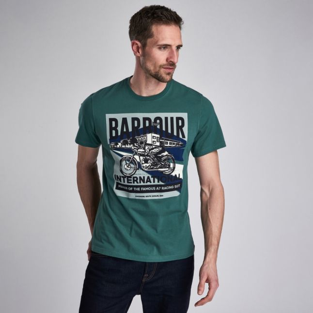 Mens Washed Green Perform S/s T Shirt