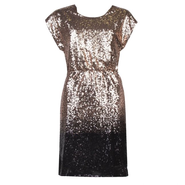 Womens Black/Gold Vielvia Sequin Dress