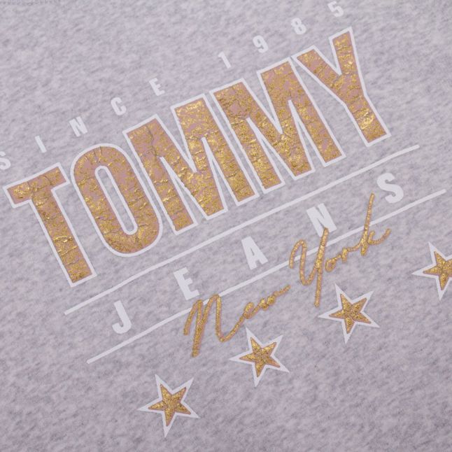 Womens Grey Heather Metallic Tommy Sweat Top