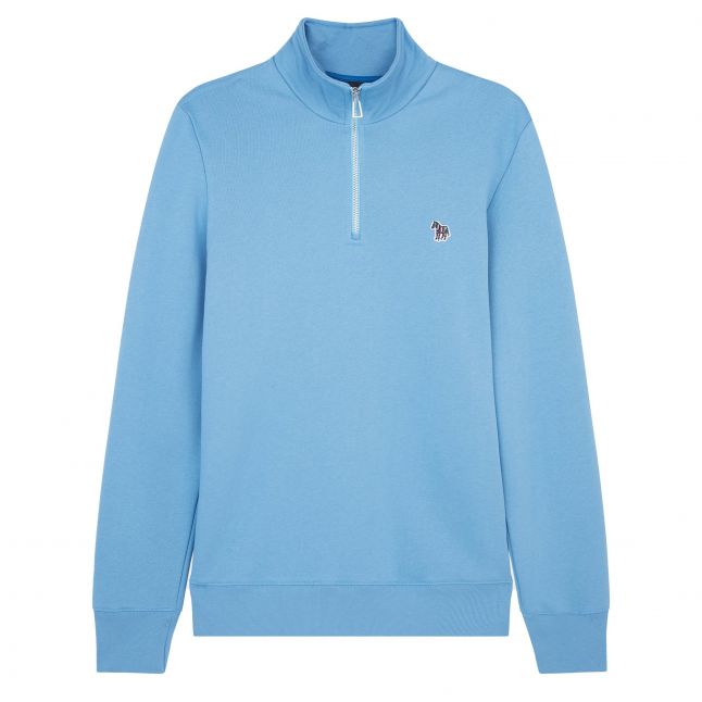 Mens Blue Zebra Badge Half Zip Sweatshirt