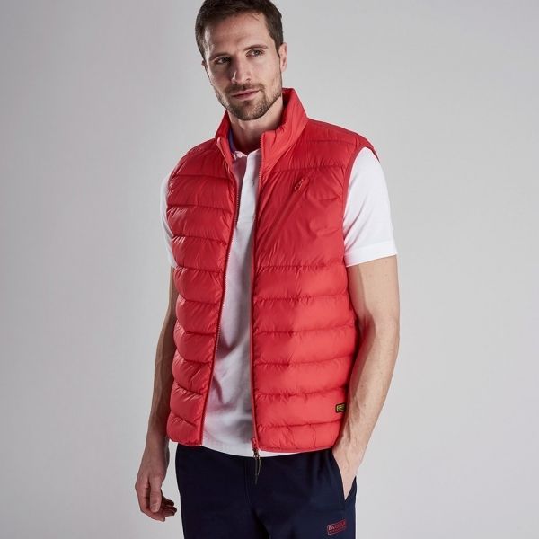 Mens Race Red Brake Padded Gilet