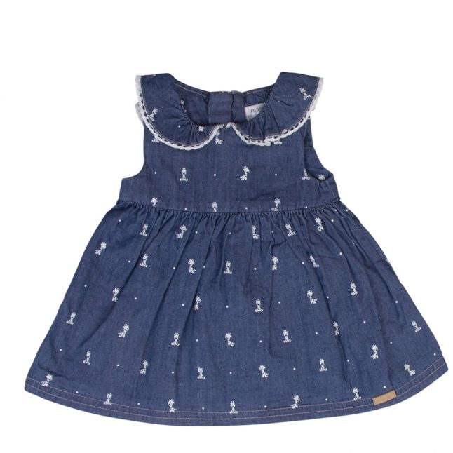 Baby Indigo Pleated Denim Dress