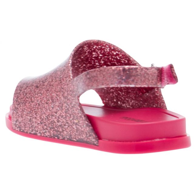 Girls Pink Glitter Beach Slide Sandals (4-9)