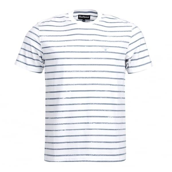 Lifestyle Mens White Dalewood Stripe S/s Tee Shirt