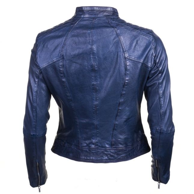 Womens Dark Blue Janabelle1 Leather Jacket