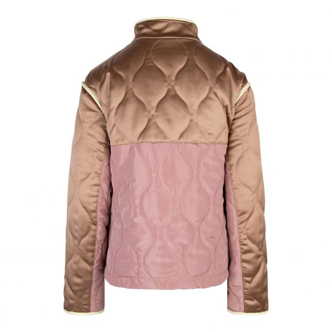 Womens Brown Quilted Short Jacket