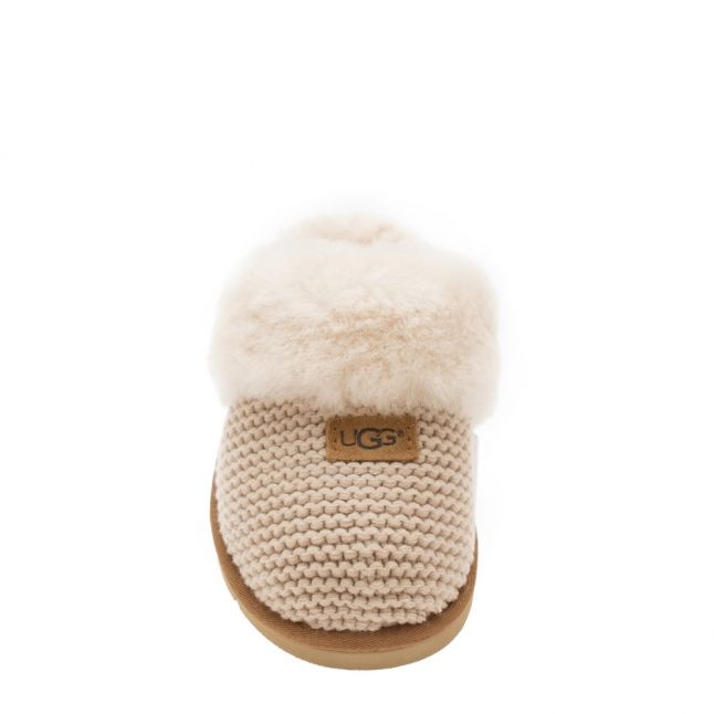 Womens Cream UGG Slippers Cozy Knit