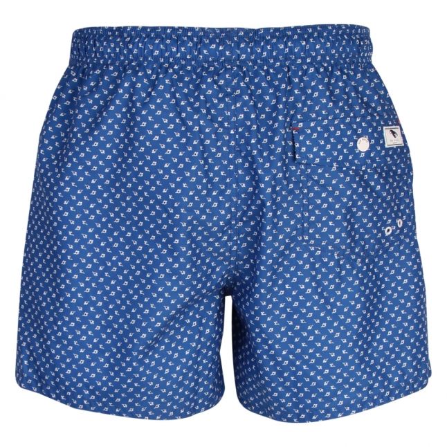 Mens Bright Blue Suspect Print Swim Shorts