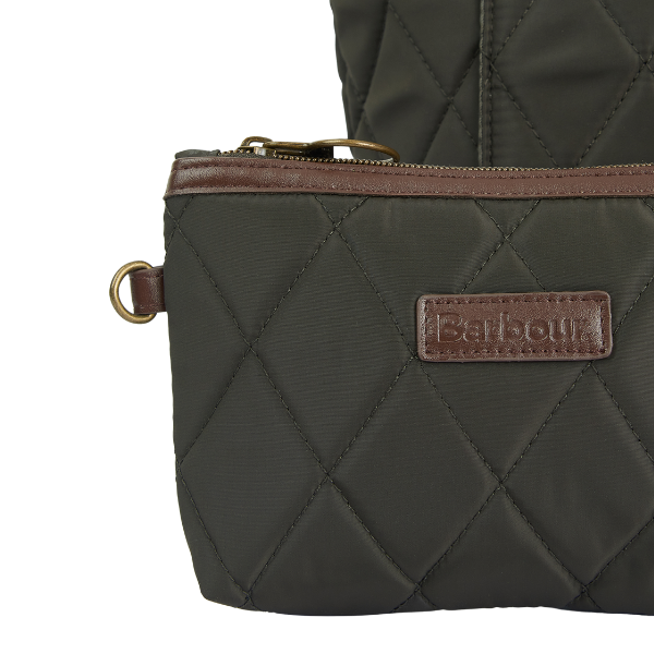 Womens Barbour Olive Quilted Tote Bag