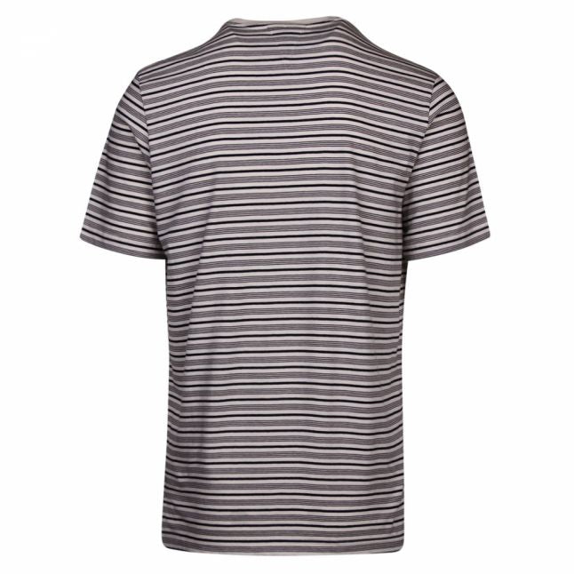 Mens Cream Block Stripe Regular Fit S/s T Shirt