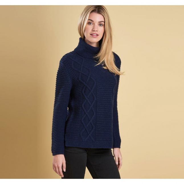 Lifestyle Womens Navy Court Roll Collar Knitted Jumper