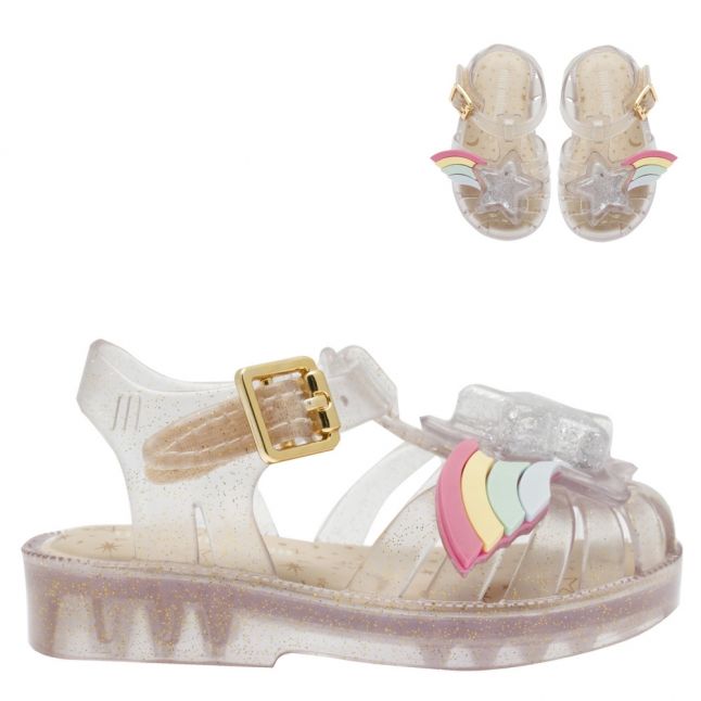 Girls Clear Glitter Mini Rainbow Sprite Sandals (4-9)