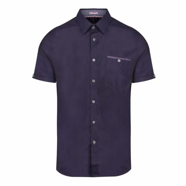 Mens Navy Wallabi Oxford S/s Shirt