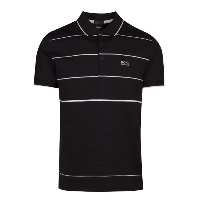 Athleisure Mens Black Paddy 5 Regular Fit S/s Polo Shirt