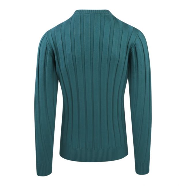 Mens Malachite Green Relief Stitch Jumper