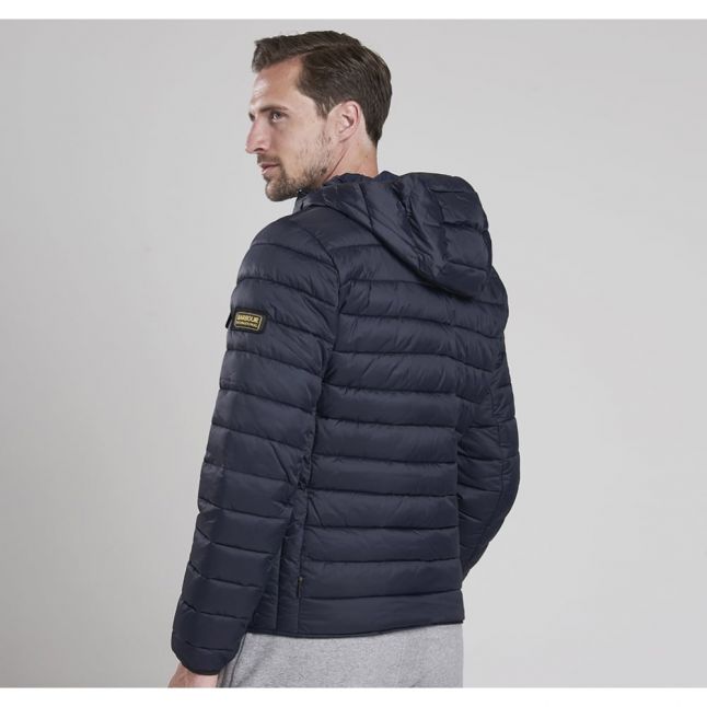 Mens Navy Ouston Hooded Quilted Jacket