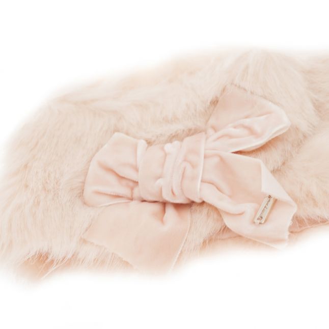 Girls Nude Pink Faux Fur Coat