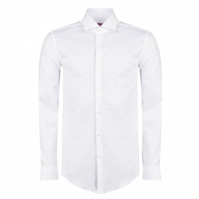 Mens White Veraldi Trim Regular Fit L/s Shirt