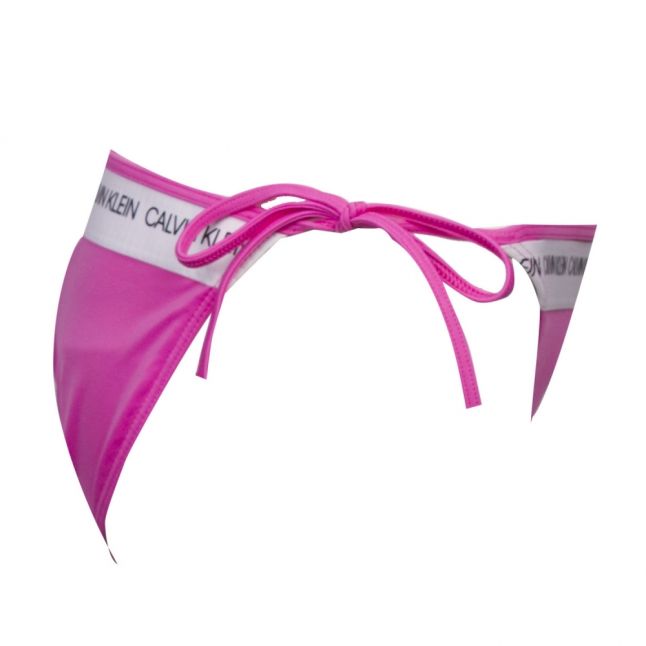 Womens Pink String Tie Side Bikini Bottoms