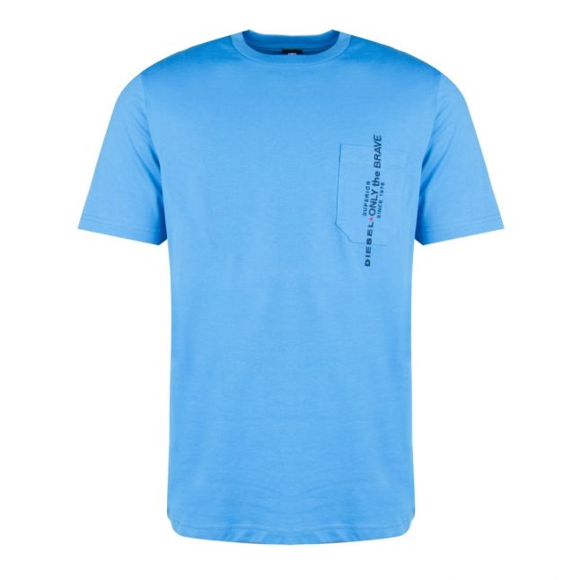 Mens Blue T-Just-Pocket S/s T Shirt