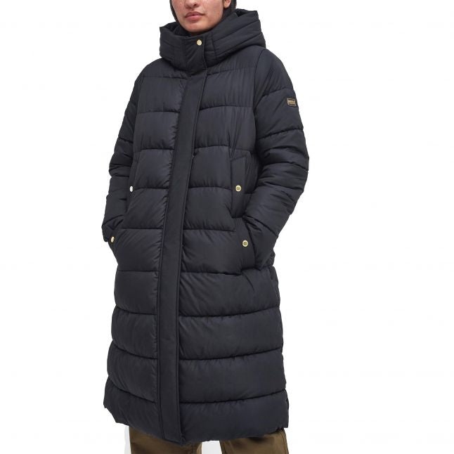 Womens Black Longline Barron Puffer Coat