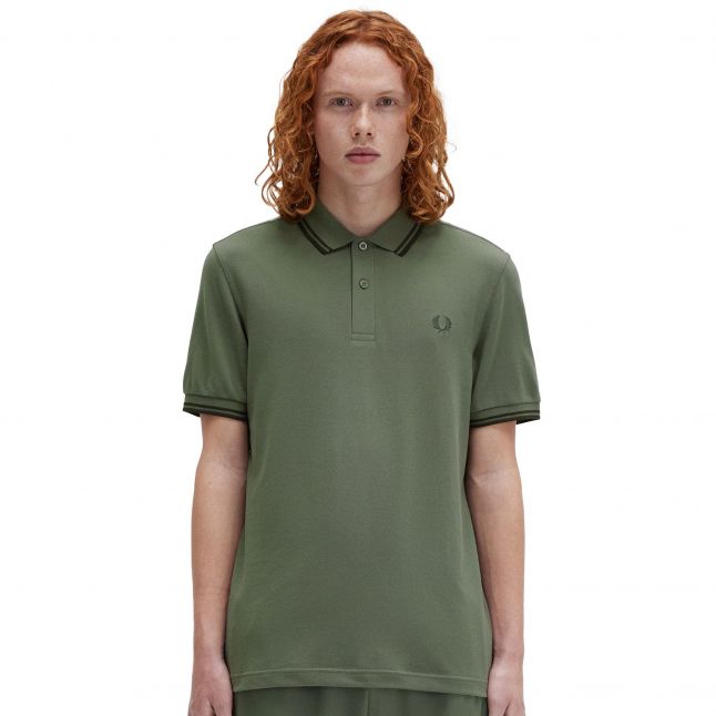 Mens Laurel Green/Night Twin Tipped S/s Polo