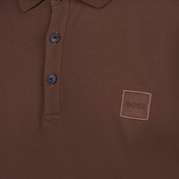 Mens Medium Brown Passenger Slim S/s Polo