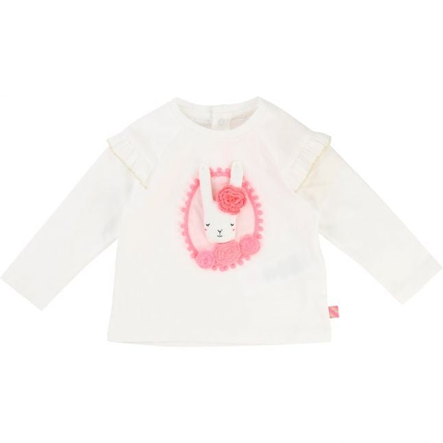 Baby Girls White 3D Rabbit L/s T Shirt