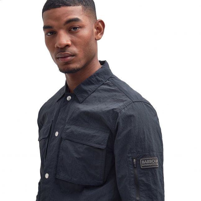 Mens Dark Navy Shutter Nylon Overshirt