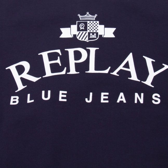 Mens Navy Heritage Logo Sweat Top