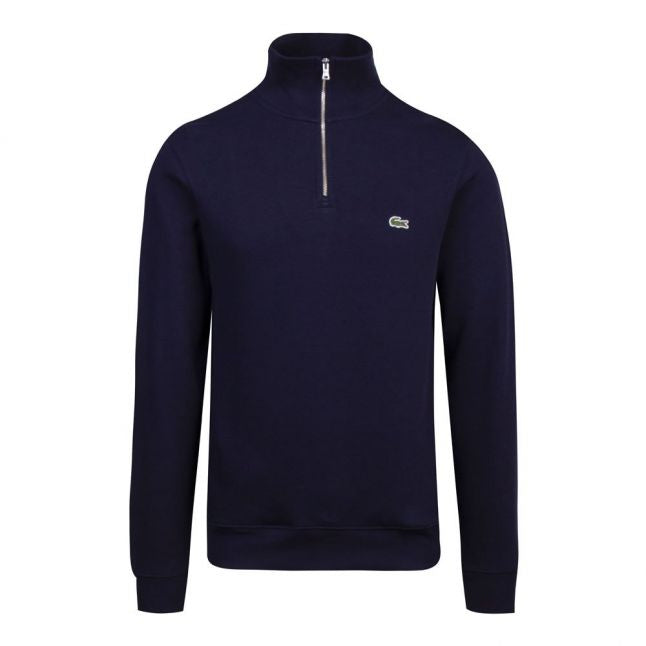 Mens Navy Branded Half Zip Sweat Top