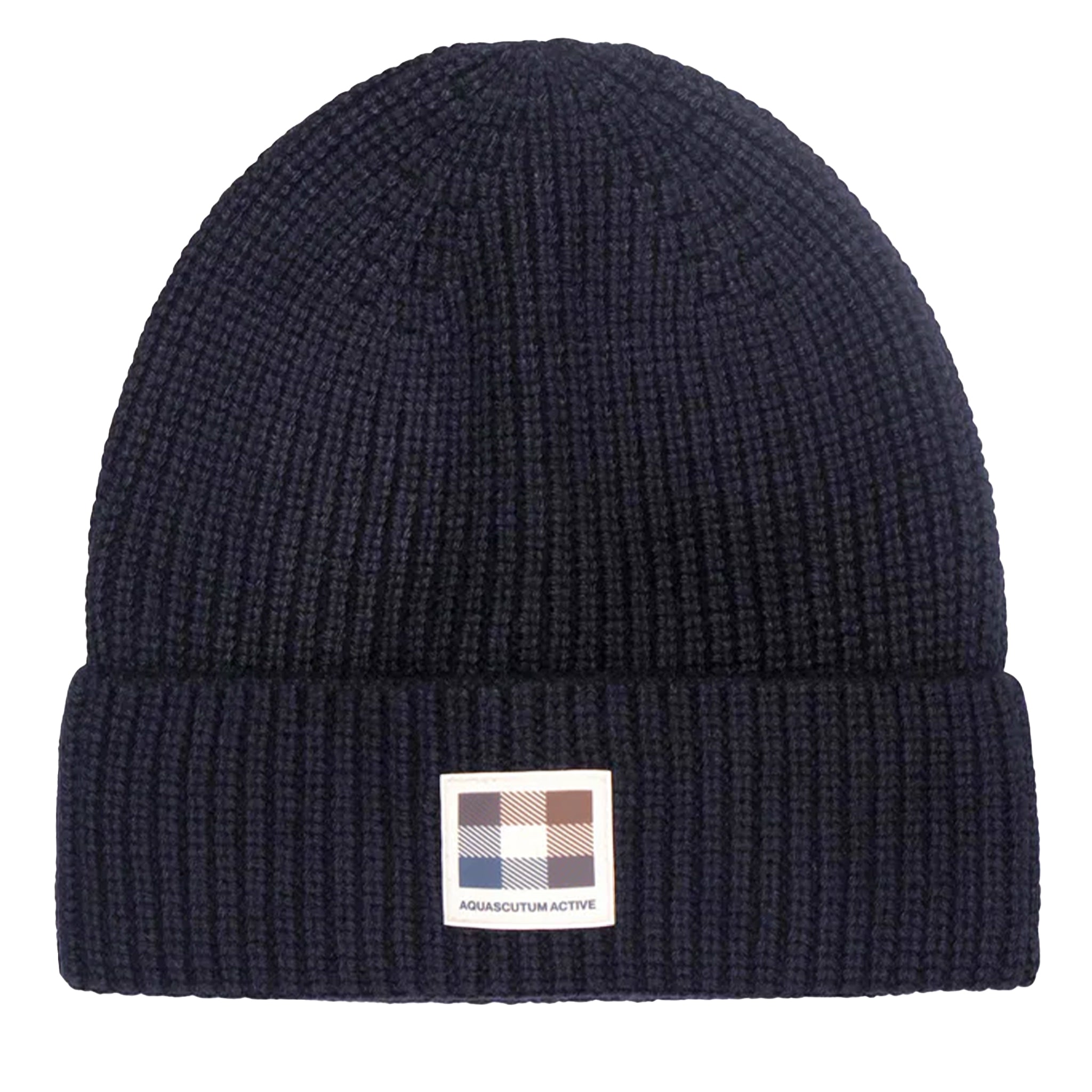 Mens Aquascutum Navy Active Patch Beanie