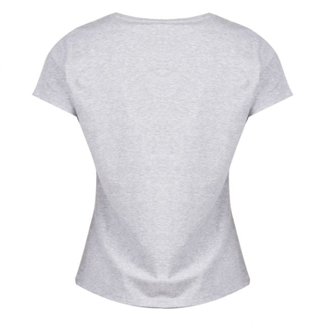 Womens Grey Glitter Logo S/s T Shirt