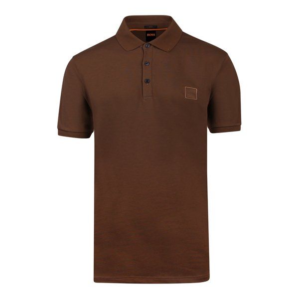 Mens Medium Brown Passenger Slim S/s Polo