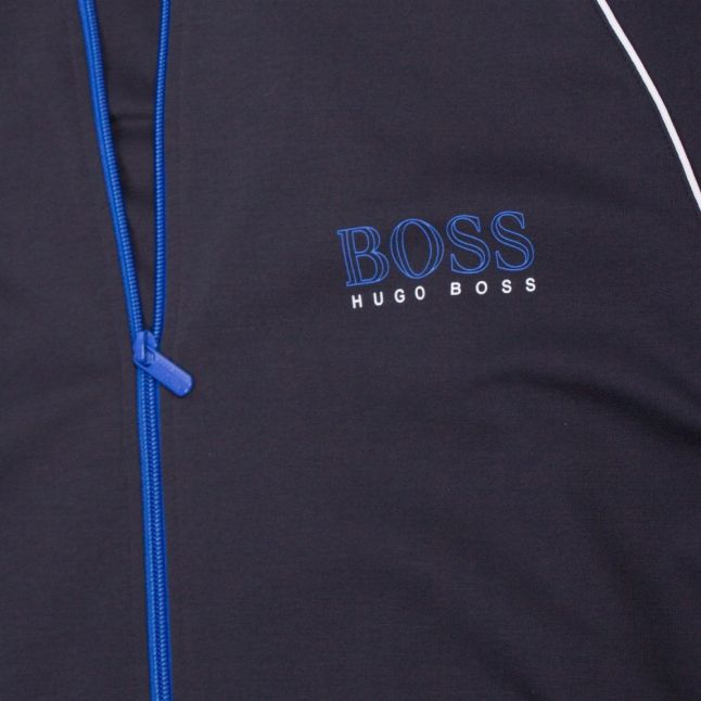 Mens Dark Blue Colour Trim Zip Thu Sweat Jacket