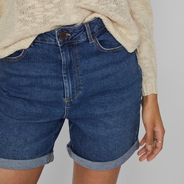 Womens Medium Blue Vijo High Waist Denim Shorts