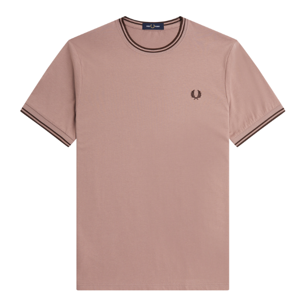 Mens Dark Pink Twin Tipped S/s T Shirt