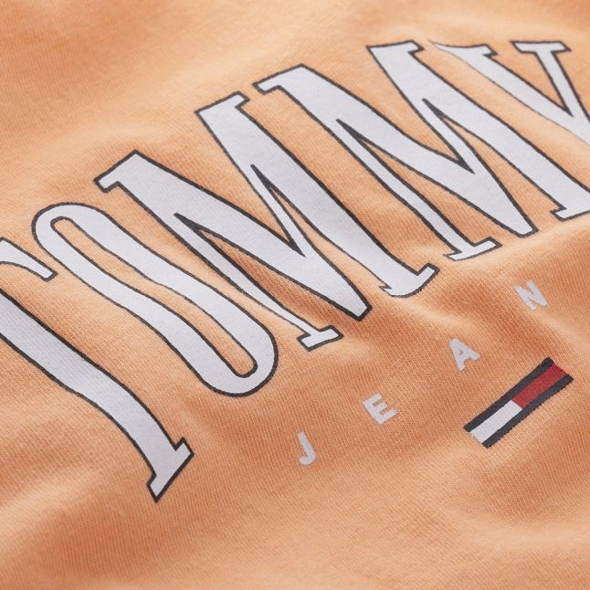 Womens Melon Orange Script Logo S/s T Shirt