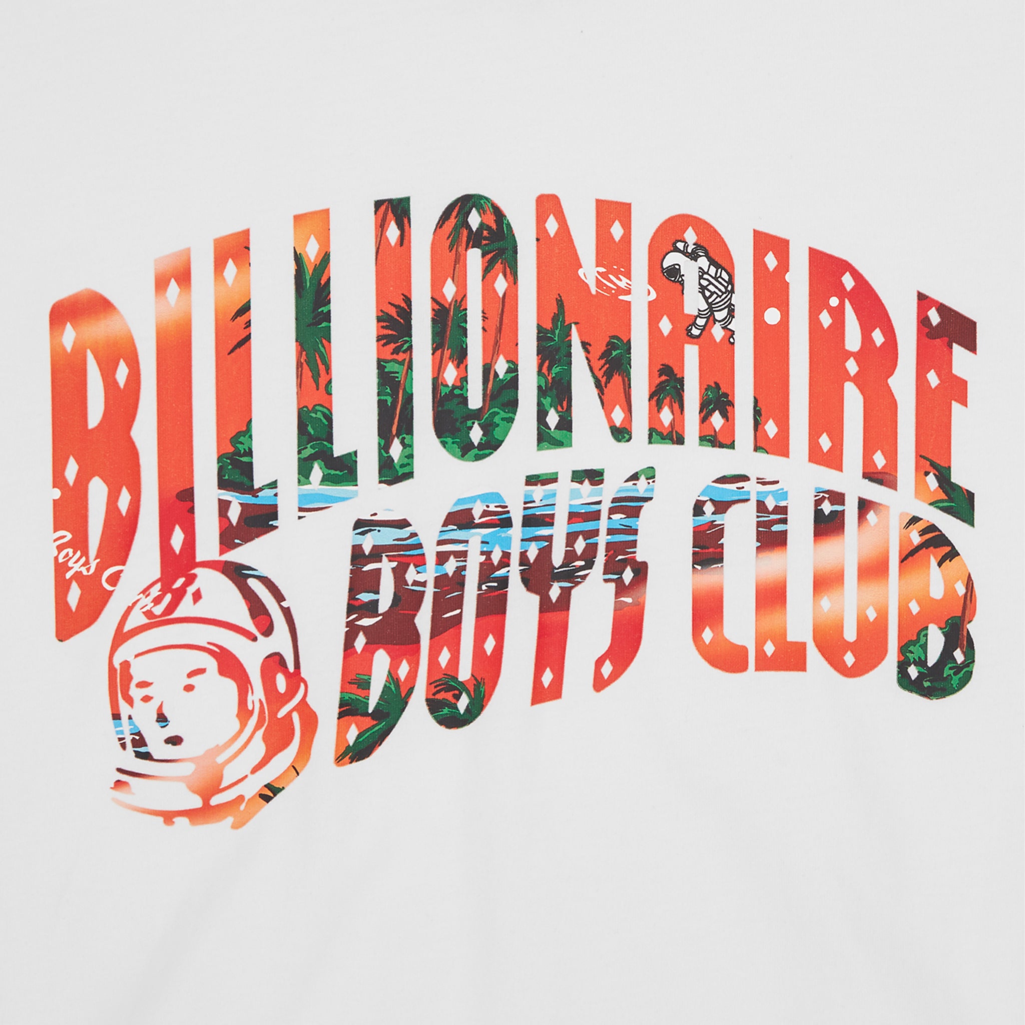 Mens Billionaire Boys Club White Tropical Fill Arch Logo S/s T