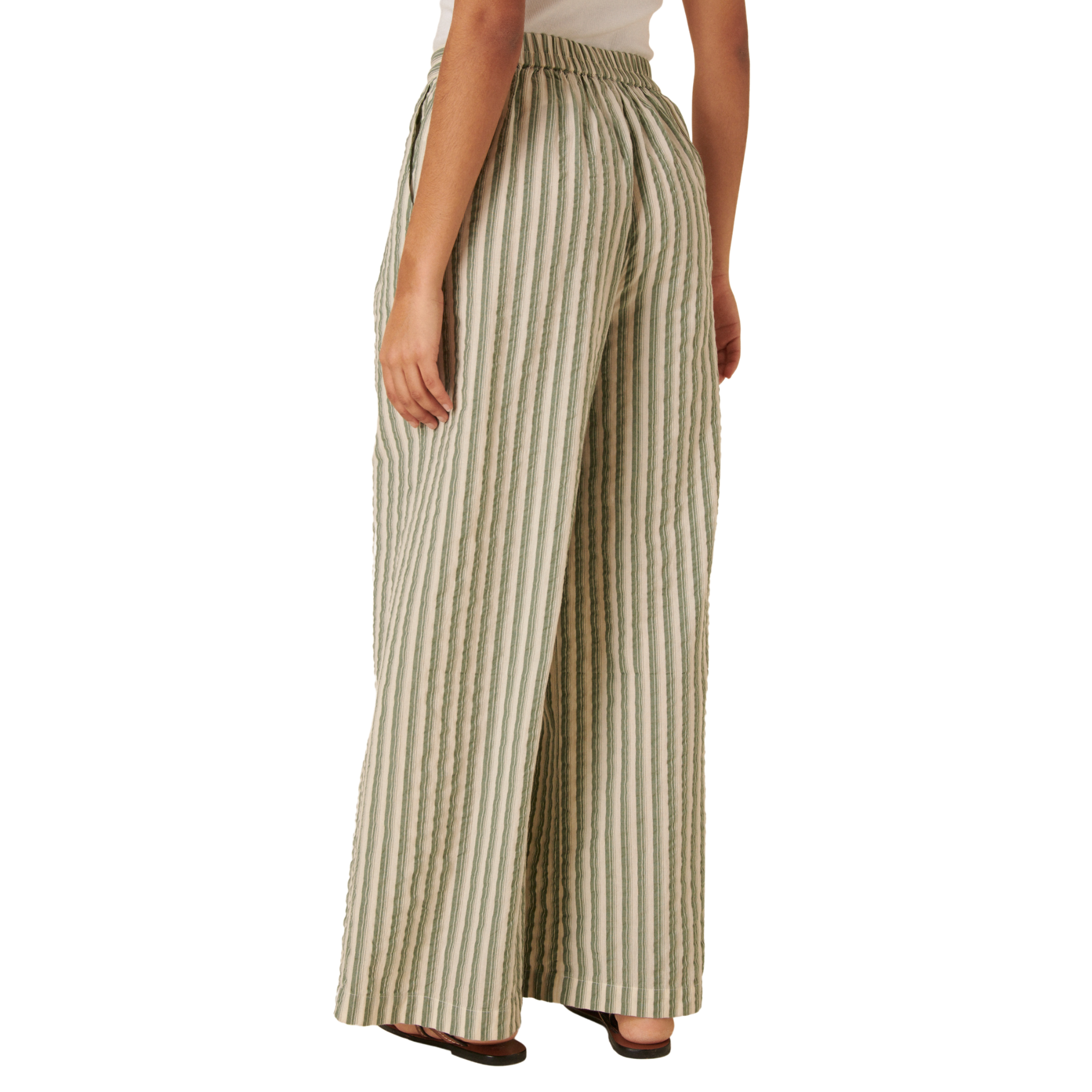 Womens Nobody's Child Beige Green Stripe Parker Co-ord Trousers