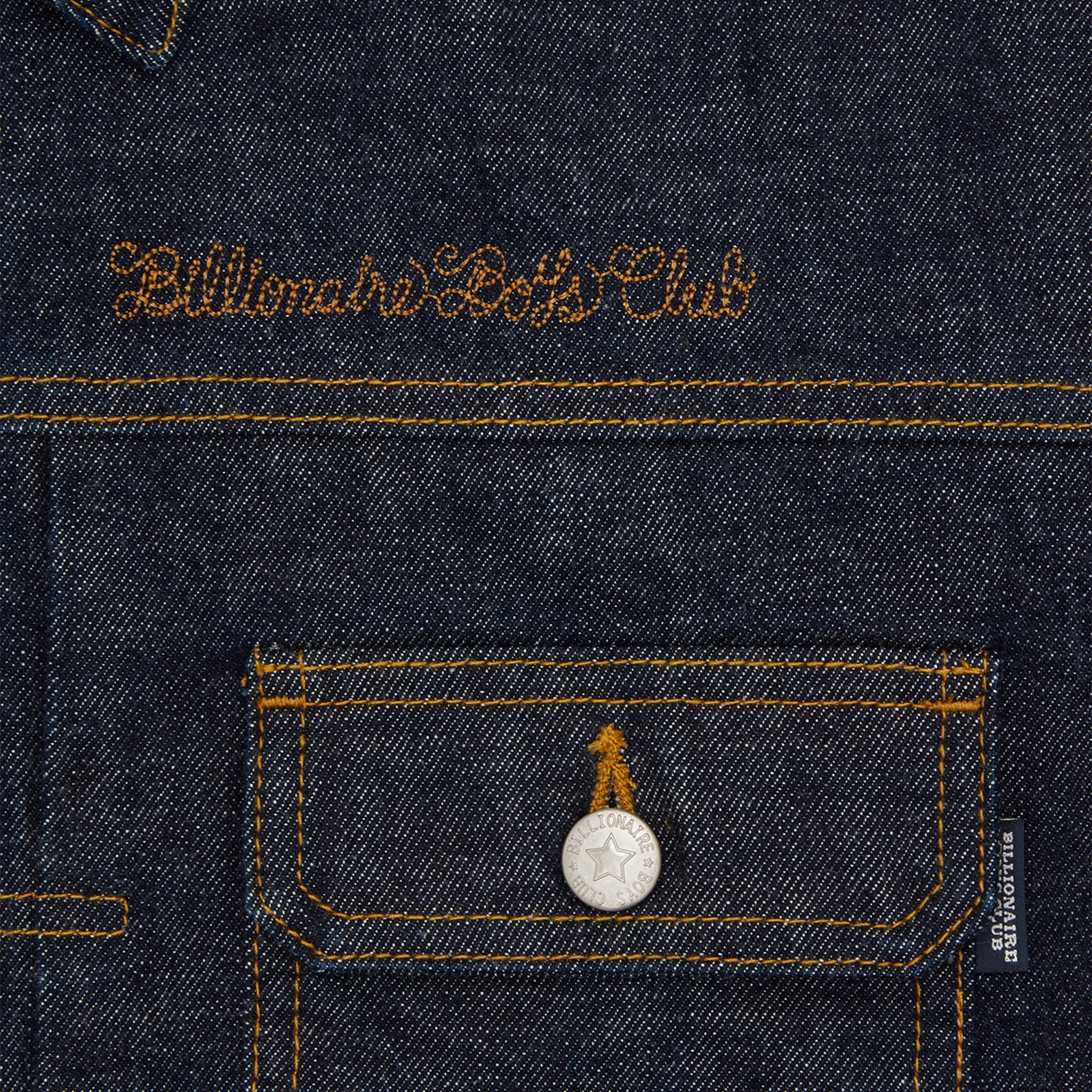 Mens Billionaire Boy's Club Indigo Script Logo Denim Jacket