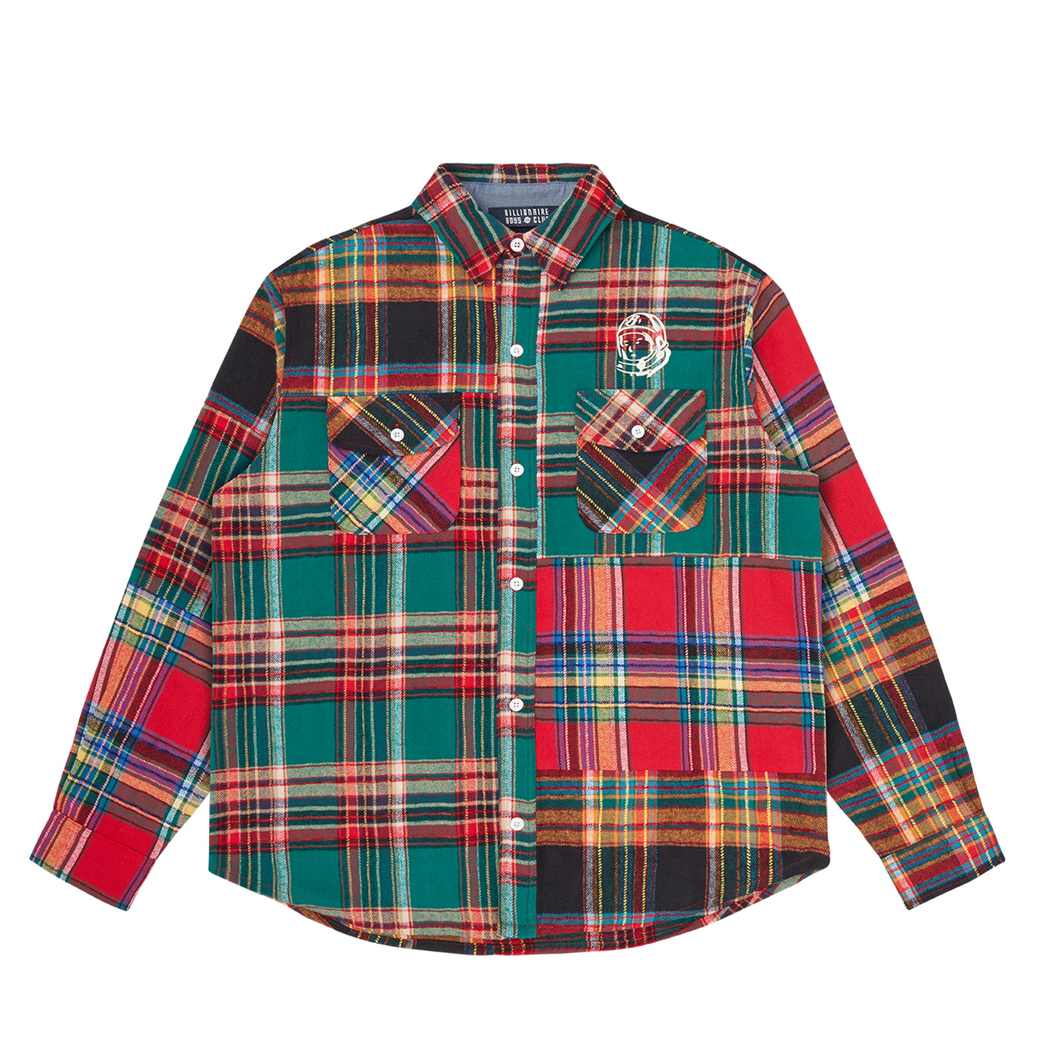 Mens Billionaire Boy's Club Multi Check Patchwork Check Overshirt