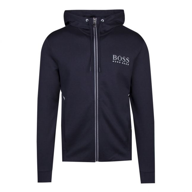 Athleisure Mens Navy Saggy Hooded Zip Sweat Top