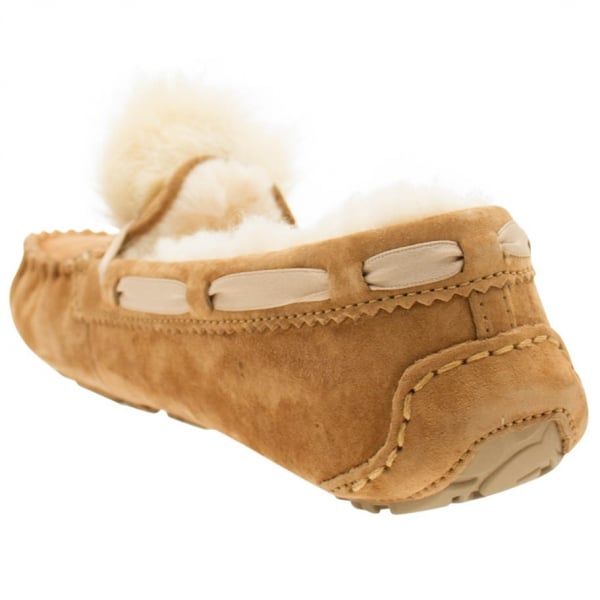 Womens Chestnut Dakota Pom Pom Slippers