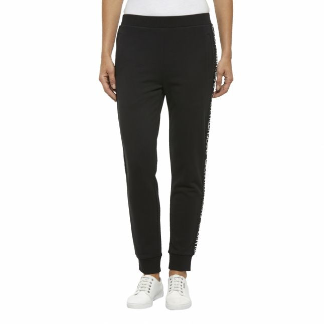 Womens Black Institutional Logo Side Sweat Pants