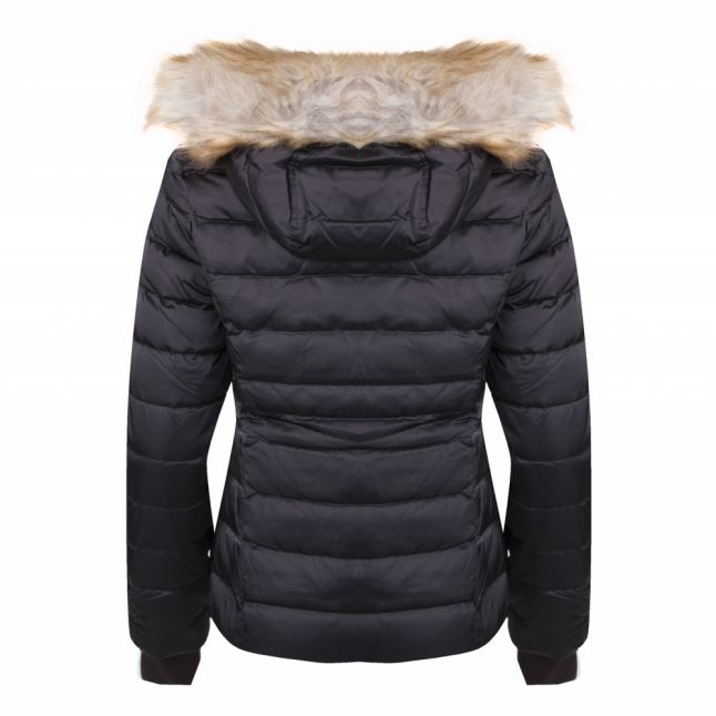 Womens Black Down Hooded Jacket