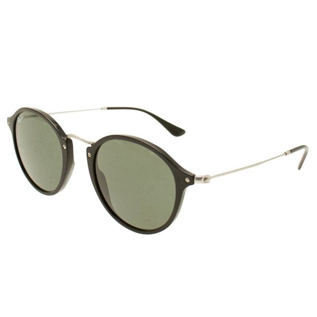 Mens Black & Green RB2447 Round Fleck Sunglasses