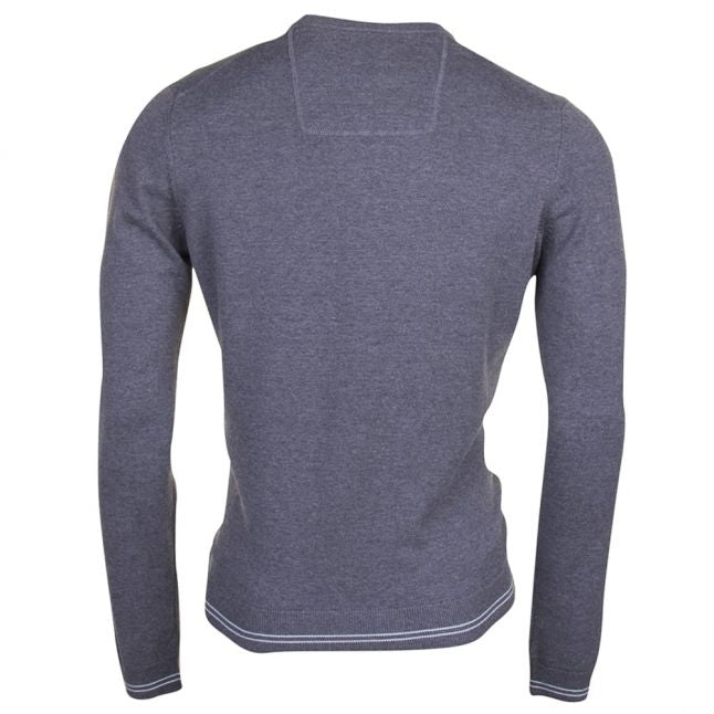 Mens Medium Grey Rime Crew Knitted Jumper