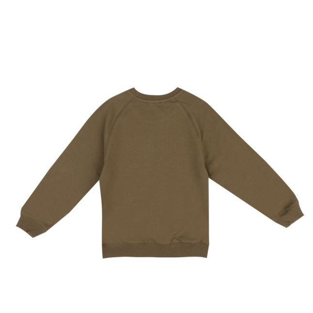 Boys Dark Olive Embroidered Toy Sweat Top