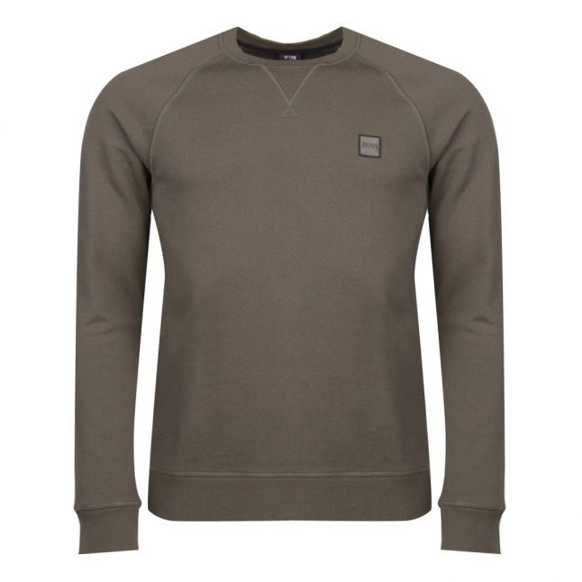 Casual Mens Dark Green Wyan Crew Sweat Top